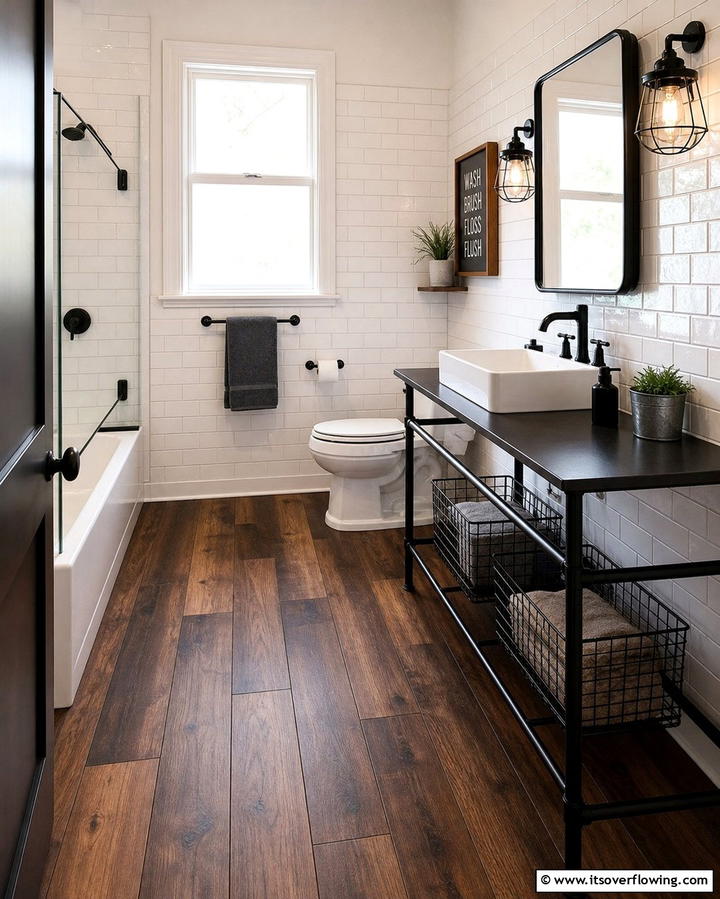 Vinyl Plank Flooring - 25 Small Bathroom Flooring Ideas for Stylish and Durable Floors
