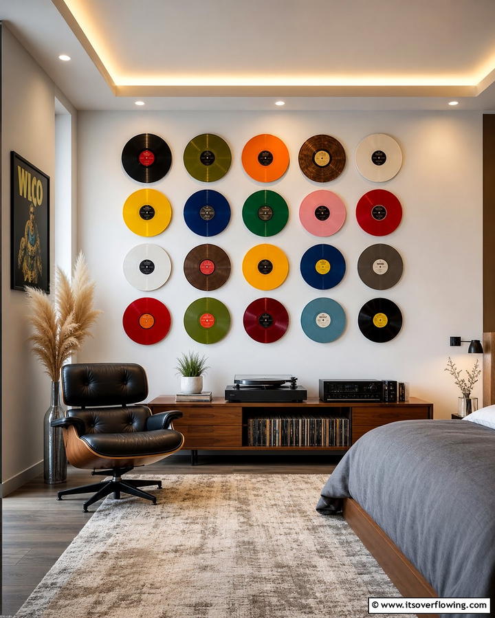 Vinyl Record Display - 25 Taylor Swift Themed Bedroom Decor Ideas for Fans