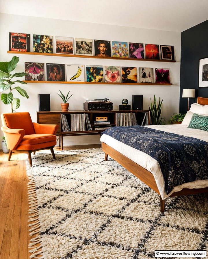Vinyl Record Displays - 25 Trendy Hipster Bedroom Ideas for a Unique Personal Space