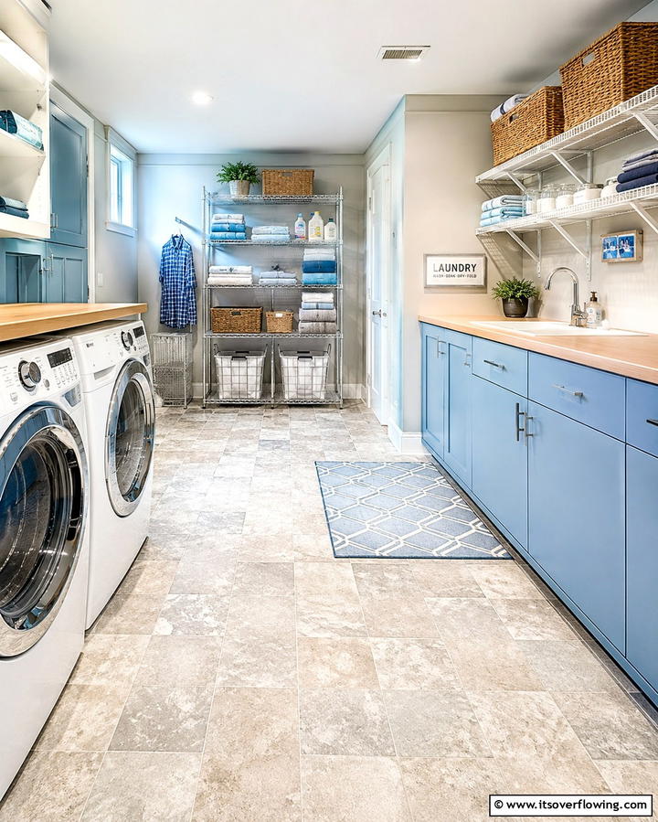 Vinyl Sheet Flooring - 25 Laundry Room Floor Ideas for a Functional Space