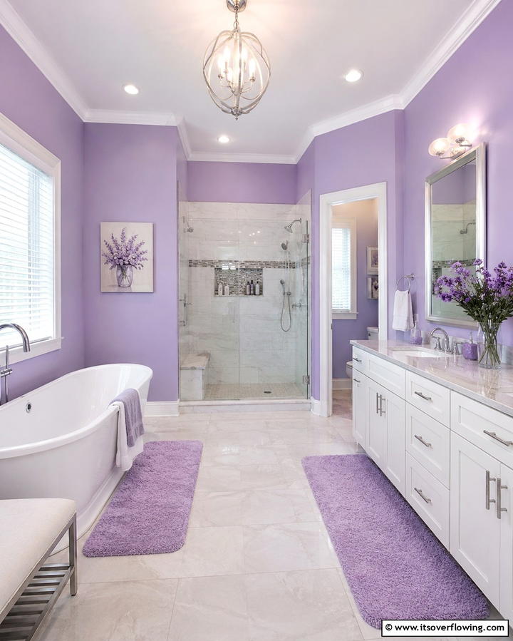 Violet Freestanding Tub - 25 Purple Bathroom Ideas for a Bold and Beautiful Space