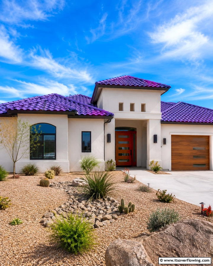 Violet Roof Tiles - 25 Purple House Exterior Ideas for a Unique Curb Appeal