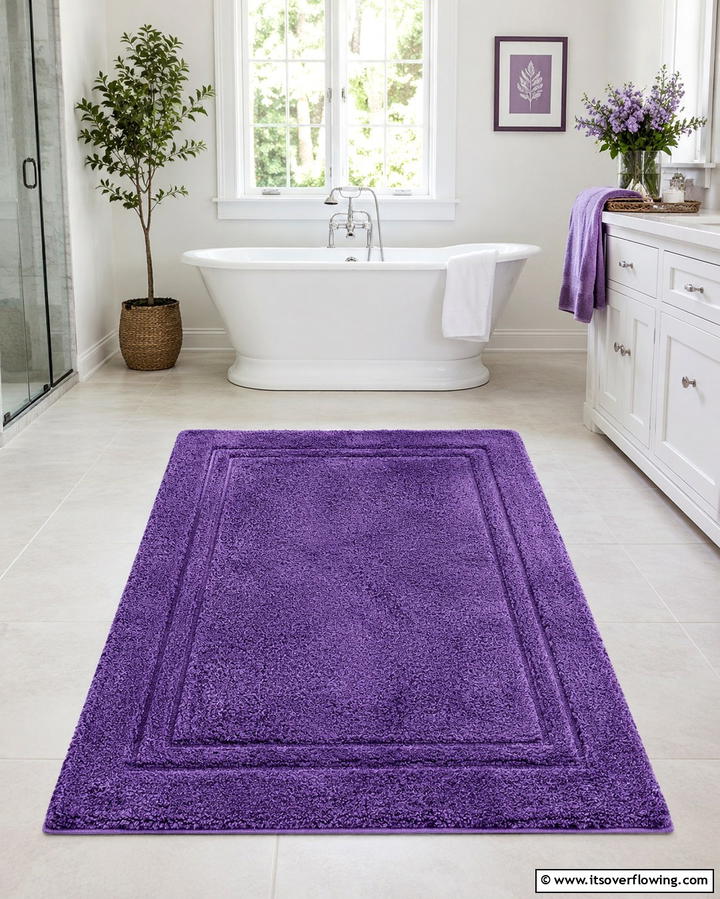 Violet Rugs and Mats - 25 Purple Bathroom Ideas for a Bold and Beautiful Space