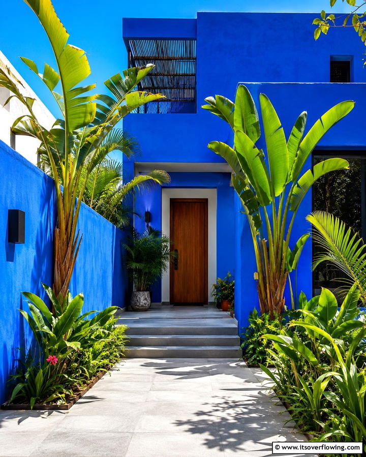 Vivid Blue Statement - 30 Serene Blue Exterior House Colors to Boost Curb Appeal