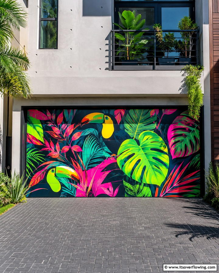 Vivid Urban Jungle - 30 Garage Door Mural Ideas for Creative Curb Appeal