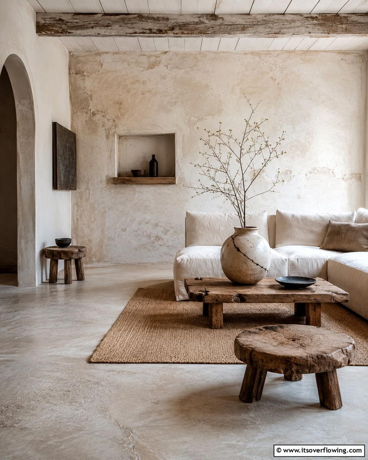 Wabi Sabi Touches - 30 Feng Shui Living Room Layouts for Harmony & Flow