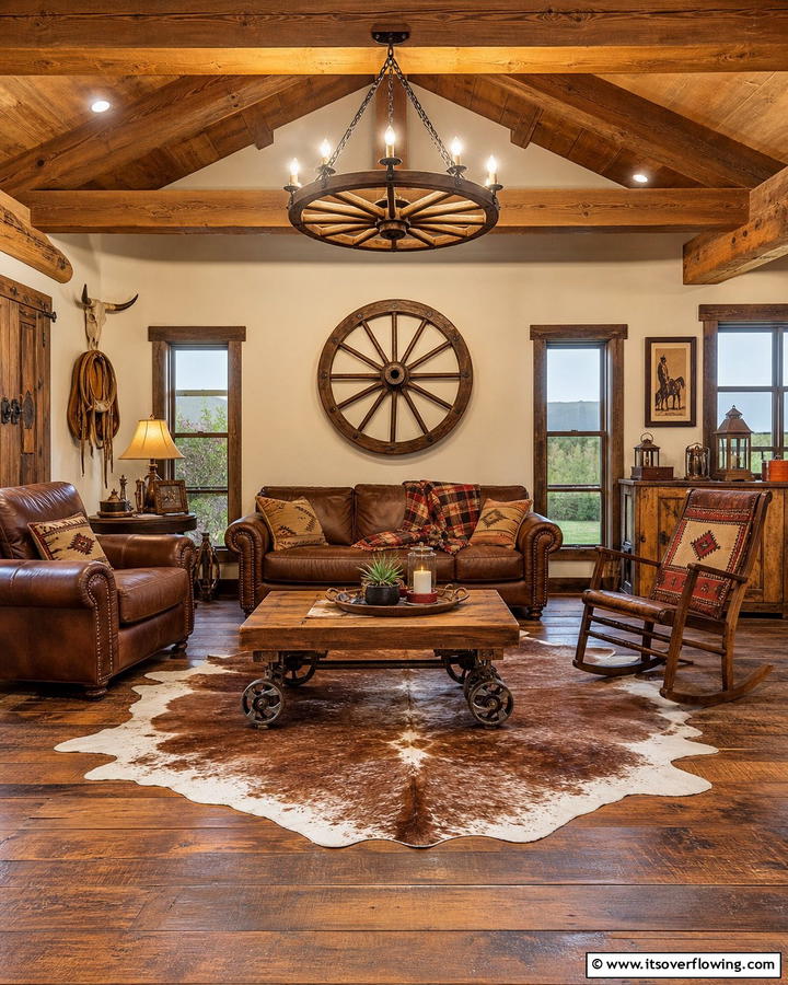 Wagon Wheel Decor - 20 Creative Cowboy Room Decor Ideas for a Rustic Look