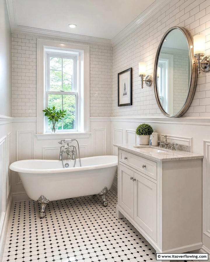 Wainscoting Surround - 25 Bathtub Surround Ideas for a Luxurious Bathroom