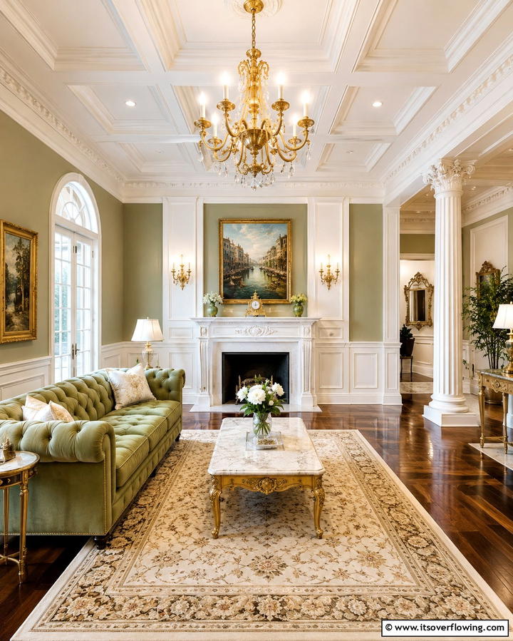 Wainscoting with Crown Molding - 30 Elegant Living Room Wainscoting Ideas for Modern Homes