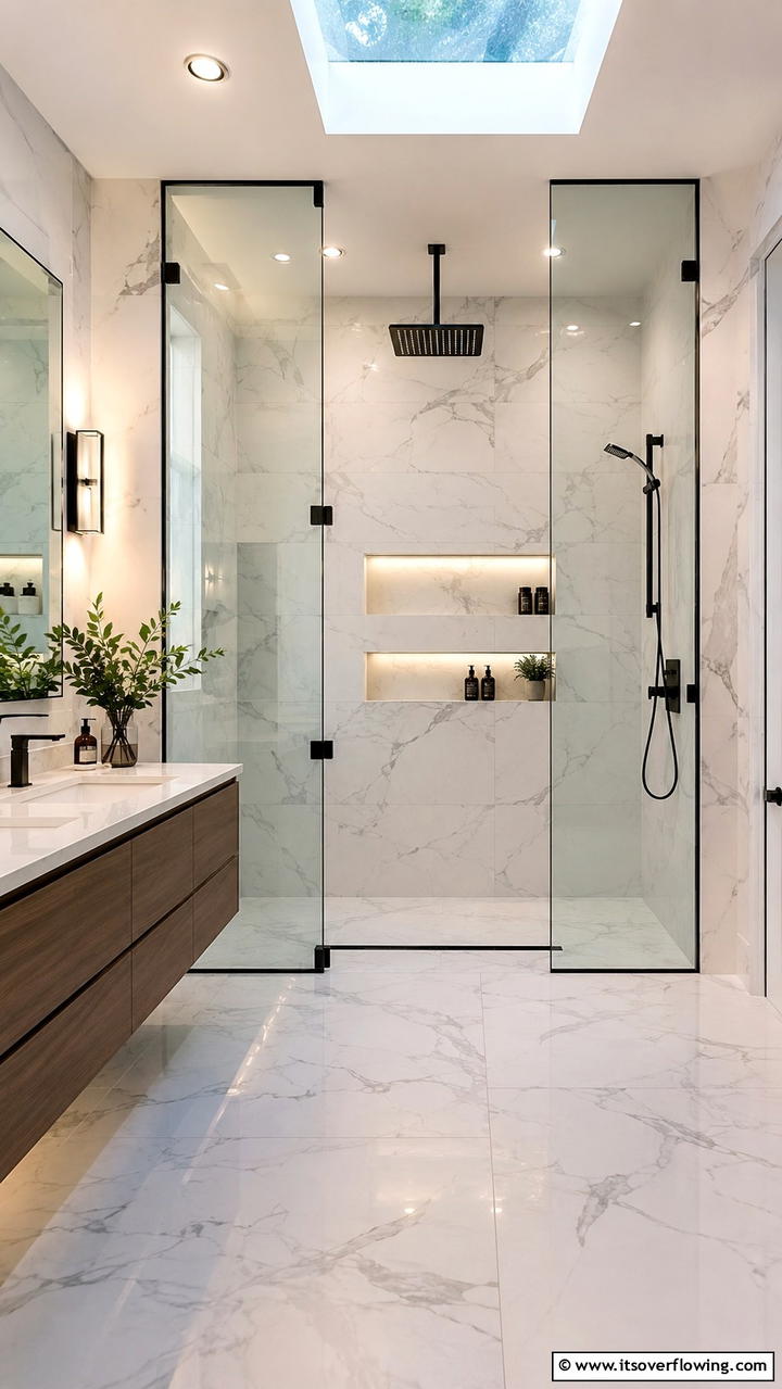 Walk In Shower Haven - 30 Ensuite Bathroom Ideas for Luxurious Privacy