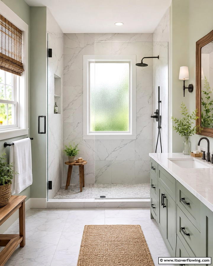 Walk In Shower with a Window - 25 Small Bathroom Walk-in Shower Ideas for Modern Homes