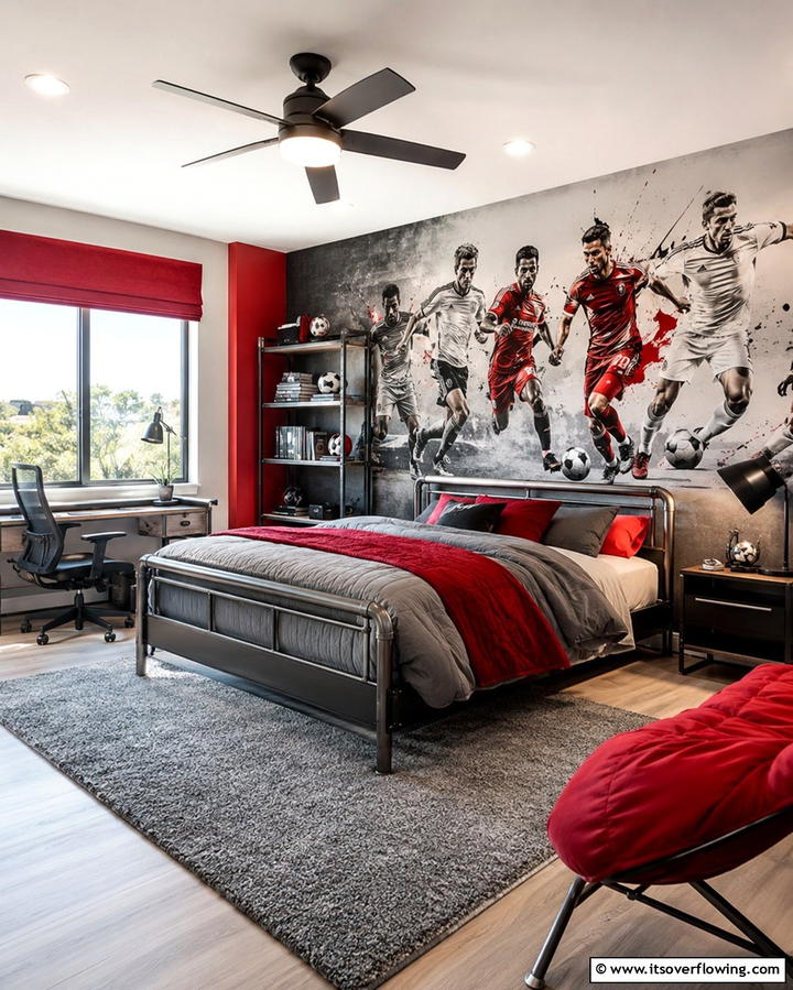 Wall Decals Featuring Famous Players - 30 Sporty Soccer Bedroom Ideas for Young Athletes