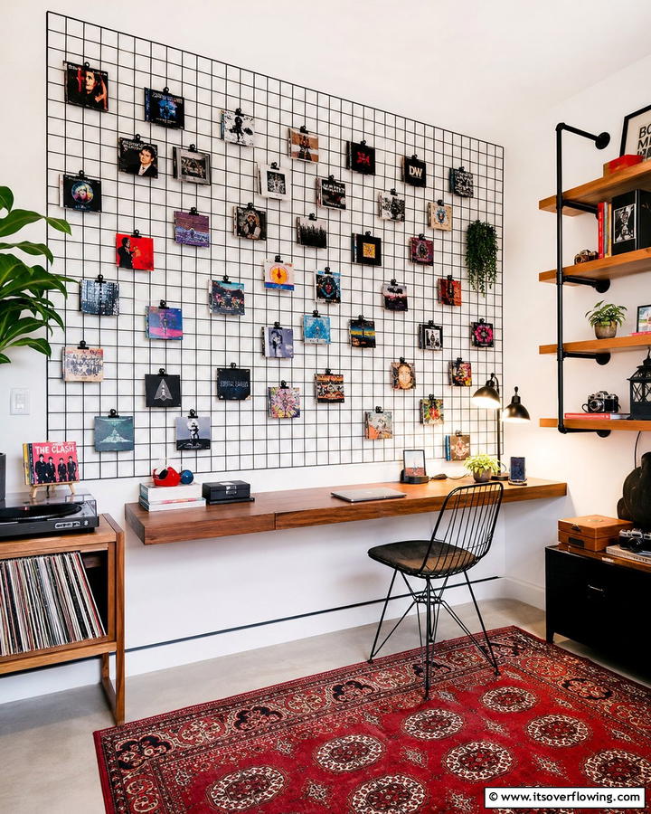 Wall Grid and Clip System - 20 Creative CD Storage Ideas for Modern Homes