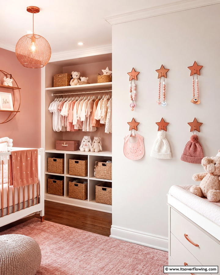 Wall Hooks for Small Accessories - 25 Nursery Closet Ideas for Organized Baby Spaces