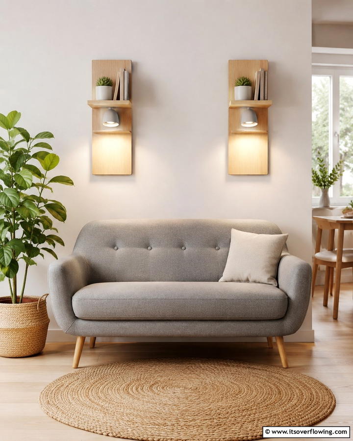 Wall Lamps with Built In Shelves - 25 Living Room Wall Lighting Ideas for a Bright and Inviting Space