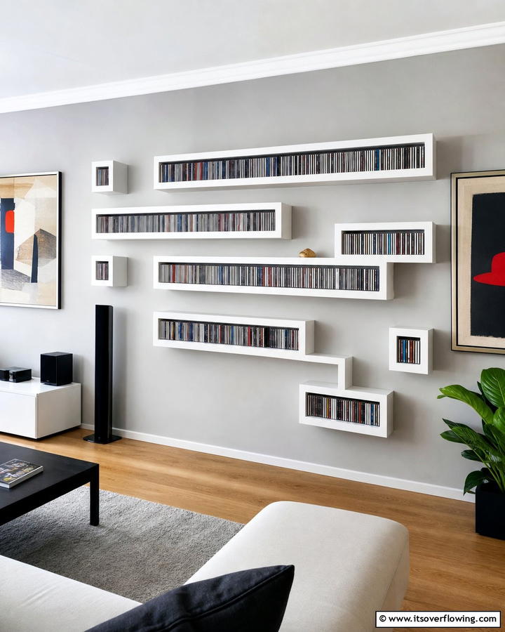 Wall Mounted CD Shelves - 20 Creative CD Storage Ideas for Modern Homes