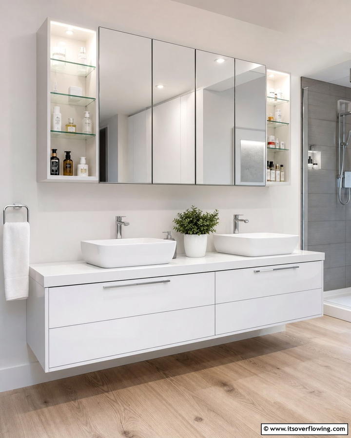 Wall Mounted Cabinetry - 20 Bathroom Wall Storage Ideas for Organization
