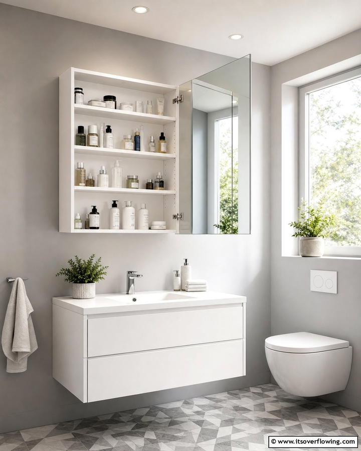 Wall Mounted Cabinets with Adjustable Shelves - 25 Bathroom Cabinet Ideas for Organized Spaces