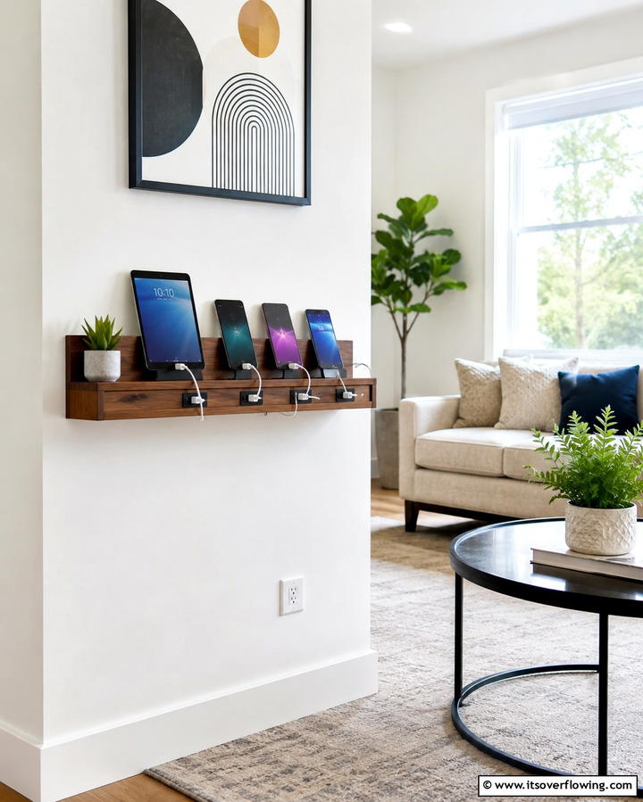 Wall Mounted Charging ShelfExact - 25 Smart Charging Station Ideas for a Tidy Home