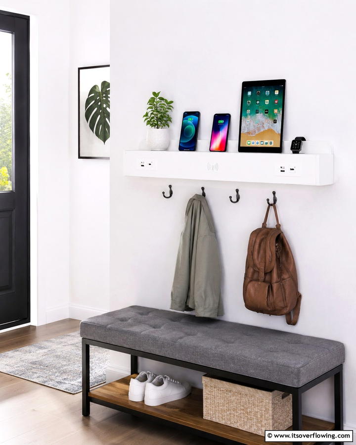 Wall Mounted Charging ShelfOne - 25 Smart Charging Station Ideas for a Tidy Home