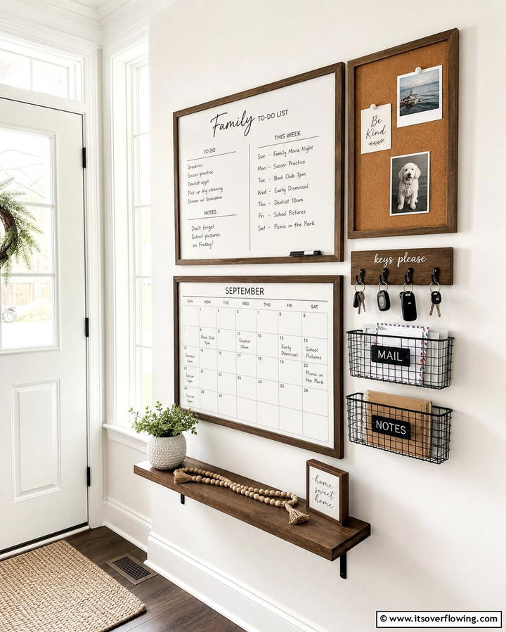 Wall Mounted Command Center - 25 Command Center Ideas to Organize Your Home and Life