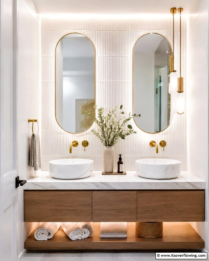 Wall Mounted Faucets - 25 Spa-Like Bathroom Ideas for a Relaxing Retreat