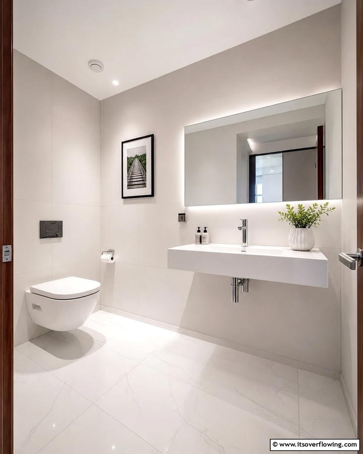 Wall Mounted Fixtures for Space Efficiency - 20 Office Bathroom Ideas for a Functional and Stylish Space