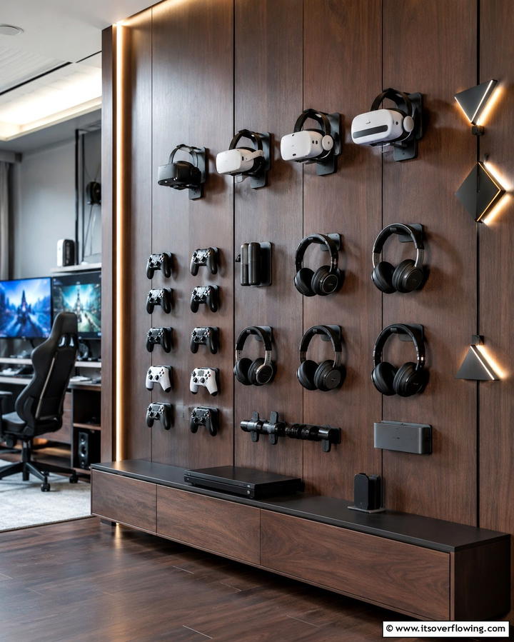 Wall Mounted Gaming Accessories - 25 Small Game Room Ideas for Fun and Entertainment