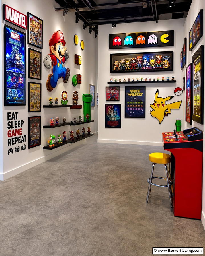 Wall Mounted Gaming Art - 25 Exciting Arcade Room Ideas for Game Lovers