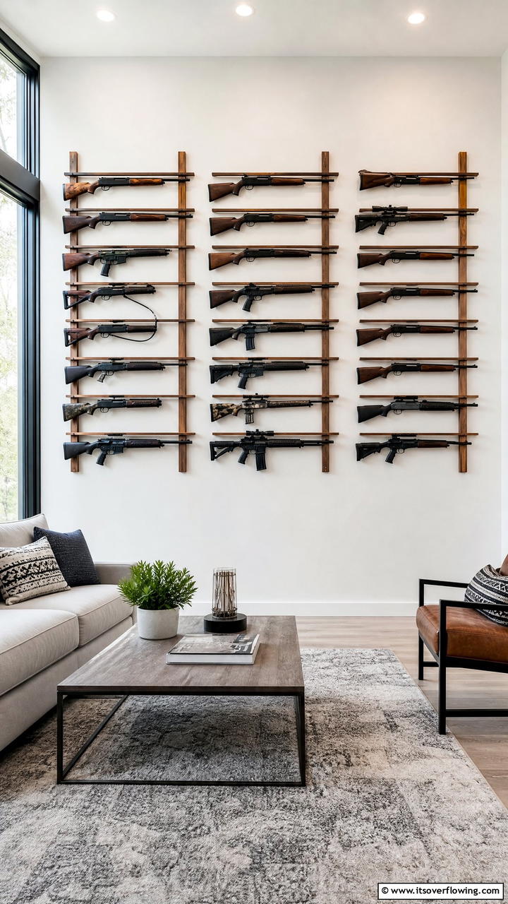 Wall Mounted Gun Racks - 25 Man Cave Gun Room Ideas for the Ultimate Space