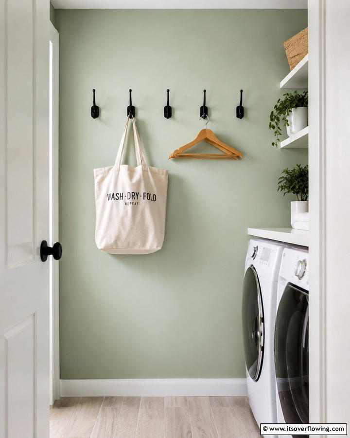 Wall Mounted Hooks - 25 Laundry Closet Ideas for Small Spaces
