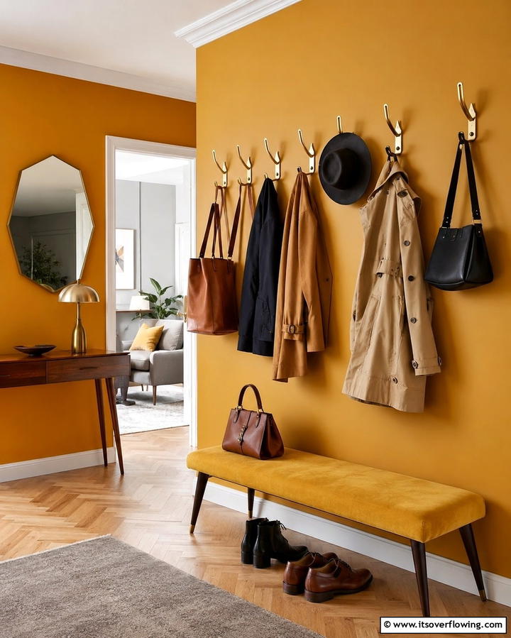 Wall Mounted Hooks - 25 Small Apartment Storage Ideas to Maximize Space