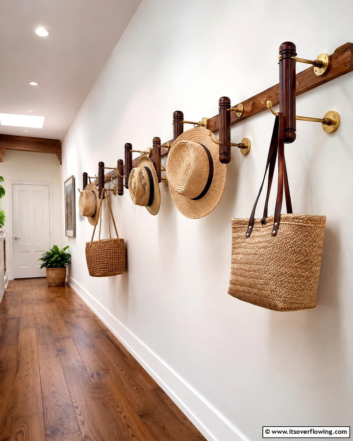 Wall Mounted Hooks and Hangers - 30 Bohemian Hallway Decor Ideas for a Welcoming Entryway