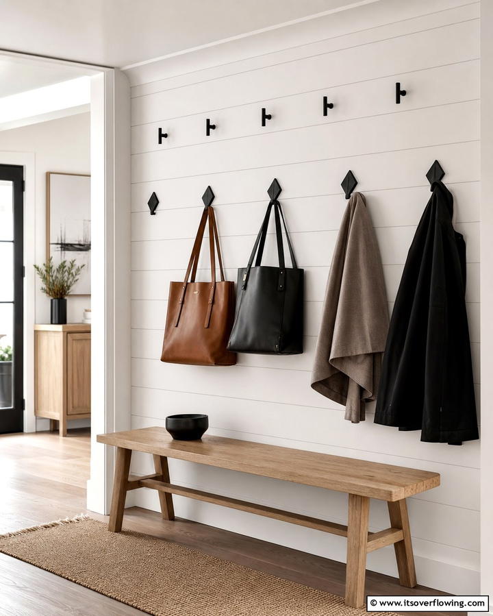 Wall Mounted Hooks and Racks - 25 Hallway Storage Ideas to Maximize Space