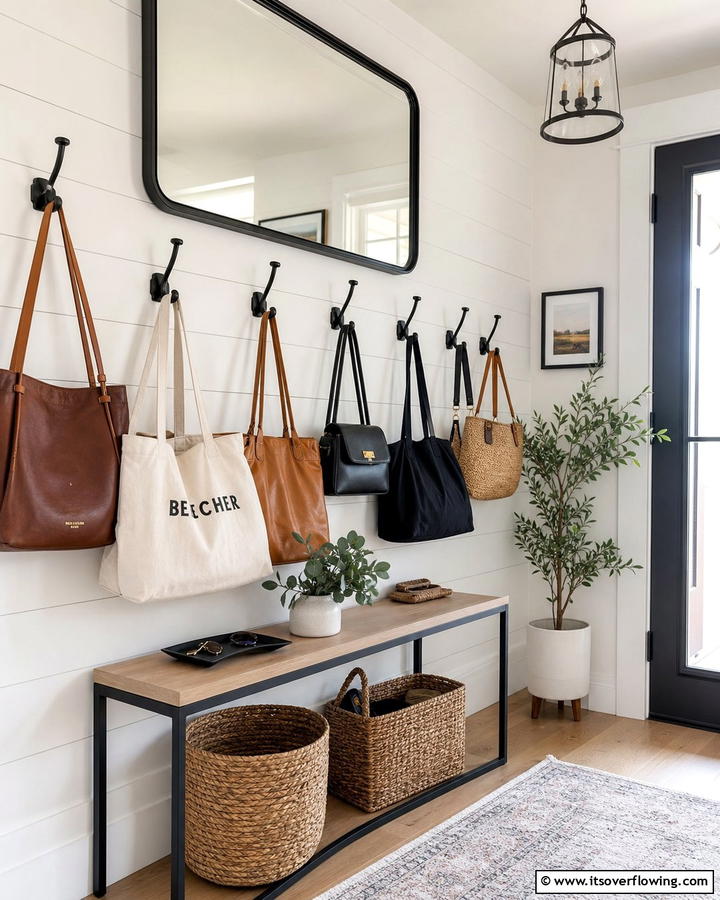 Wall Mounted Hooks for Easy Access - 17 Purse Storage Ideas for Organized Closets and Entryways