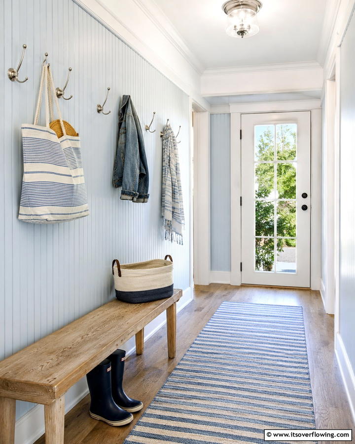 Wall Mounted Hooks for Space Saving Organization - 25 Small Mudroom Ideas to Organize Your Entryway