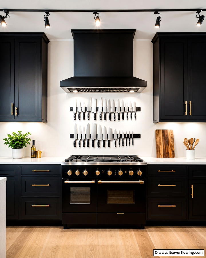 Wall Mounted Magnetic Knife Rails - 25 Knife Storage Ideas for a Clutter-Free Kitchen