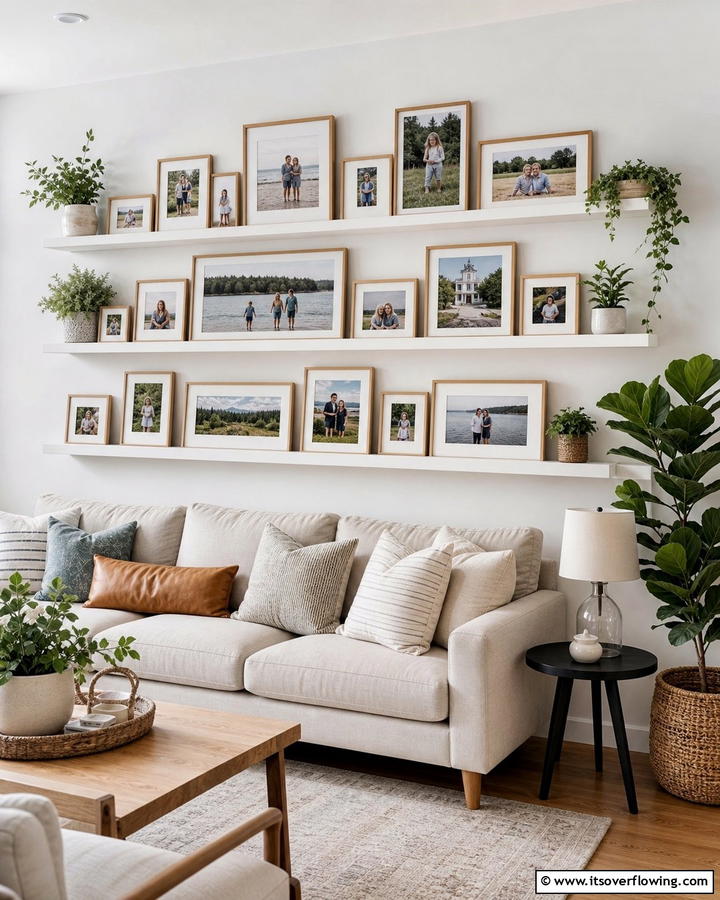 Wall Mounted Photo Shelves - 20 Photo Storage Ideas to Organize Your Memories