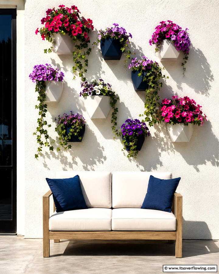 Wall Mounted Planters - 25 Small Backyard Patio Ideas for a Relaxing Outdoor Oasis
