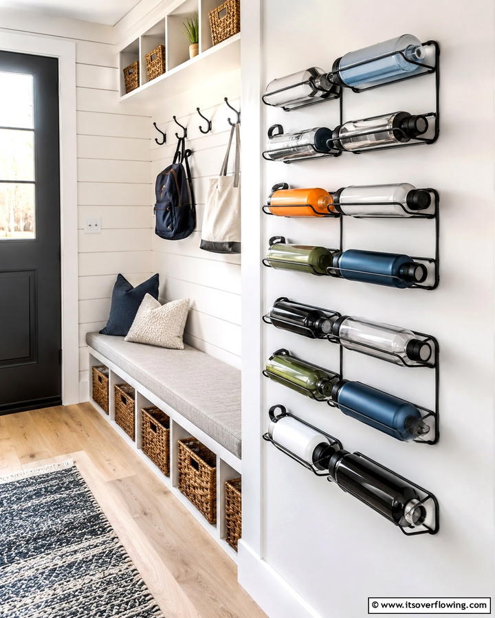 Wall Mounted Racks - 20 Clever Water Bottle Storage Ideas for a Clutter-Free Home