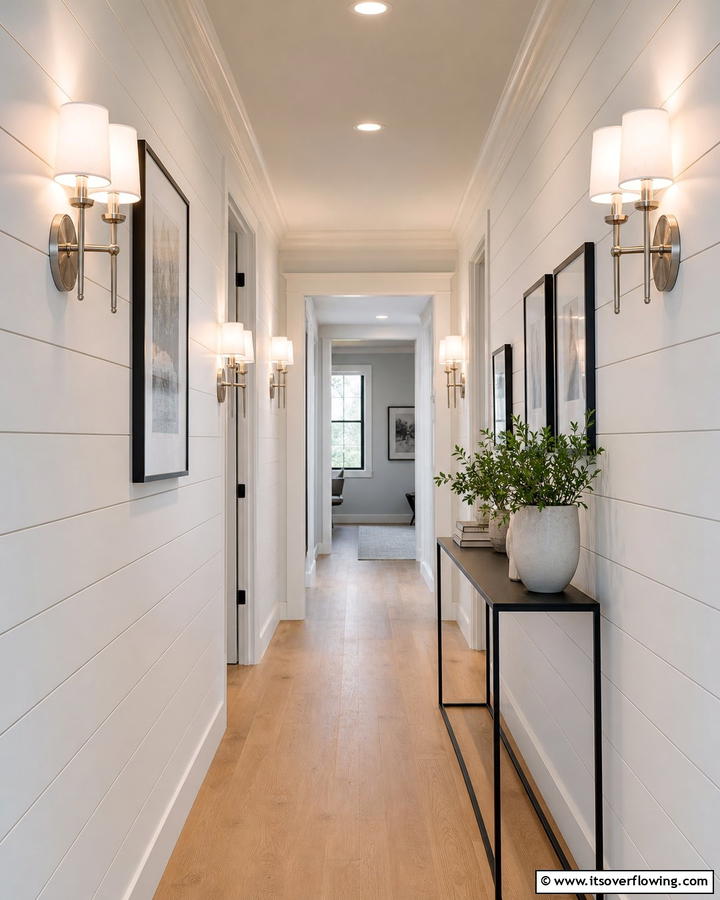 Wall Mounted Sconces for Space Efficiency - 20 Narrow Hallway Lighting Ideas to Brighten Your Space