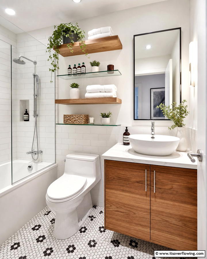 Wall Mounted Shelves for Extra Space - 25 Bathroom Counter Organization Ideas for a Clutter-Free Space