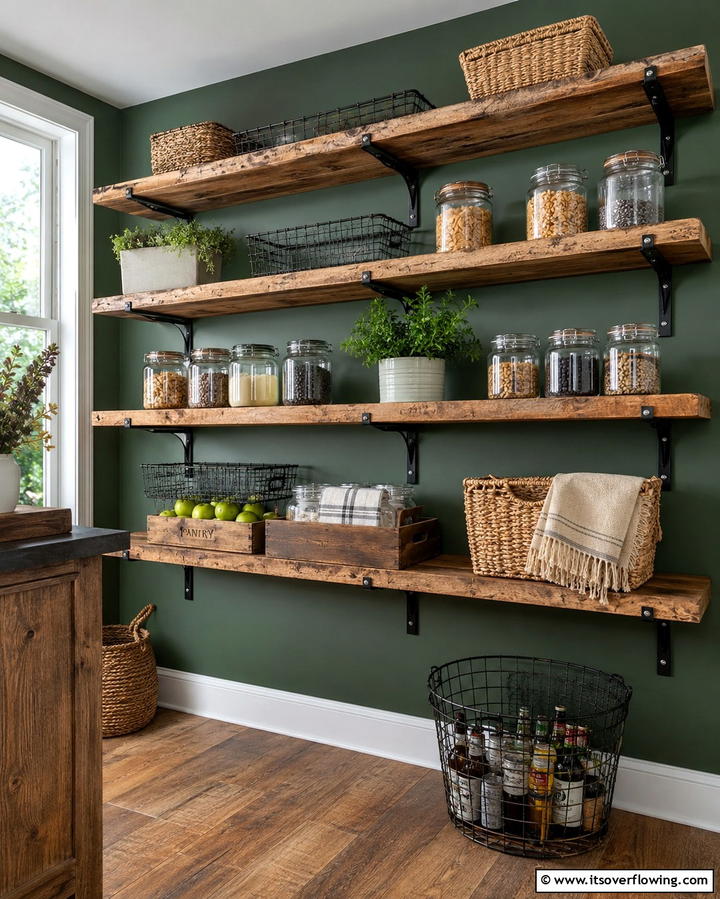 Wall Mounted Shelving for Added Space - 25 Small Pantry Ideas to Maximize Your Storage Space