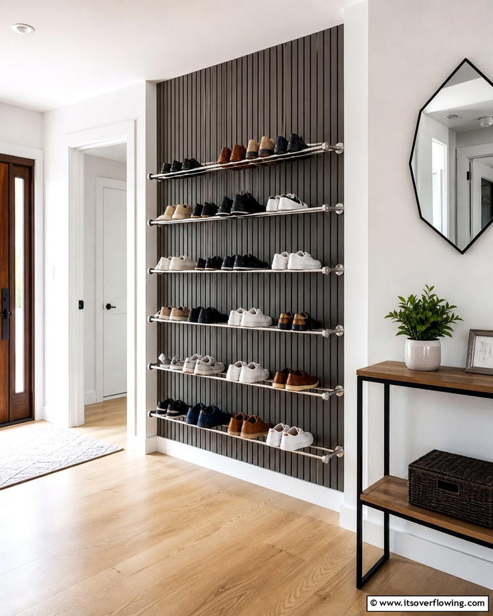 Wall Mounted Shoe Racks - 25 Entryway Shoe Storage Ideas to Keep Your Home Tidy
