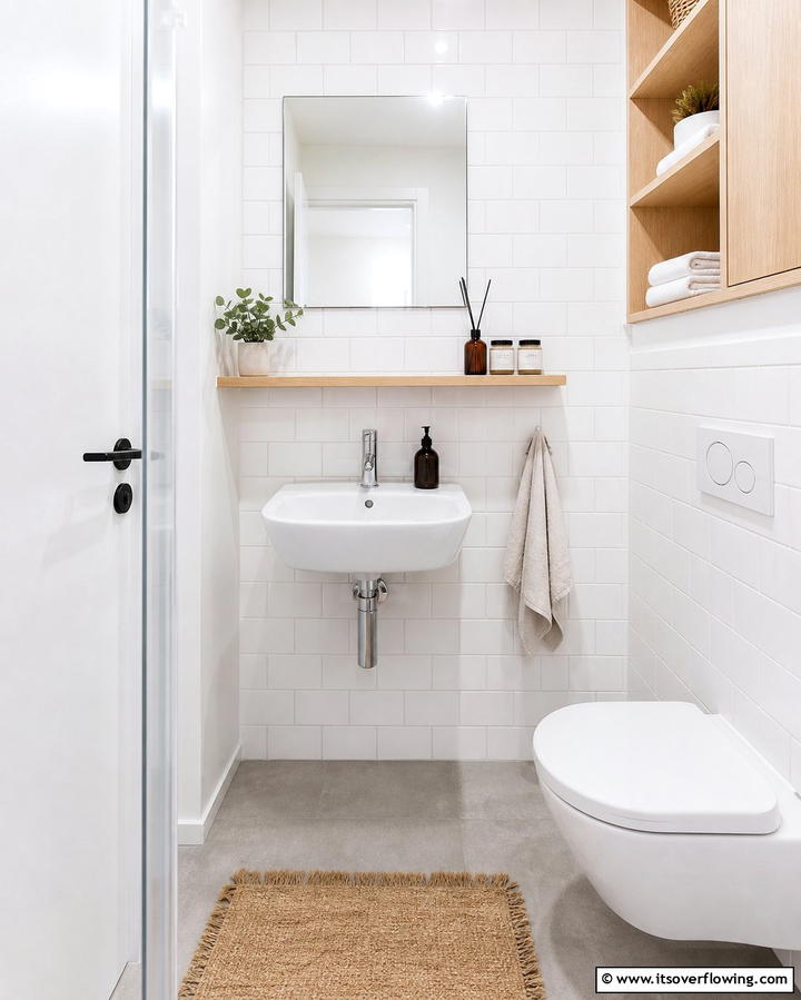 Wall Mounted Sink for Space Efficiency - 25 Bathroom Sink Ideas for Style and Functionality