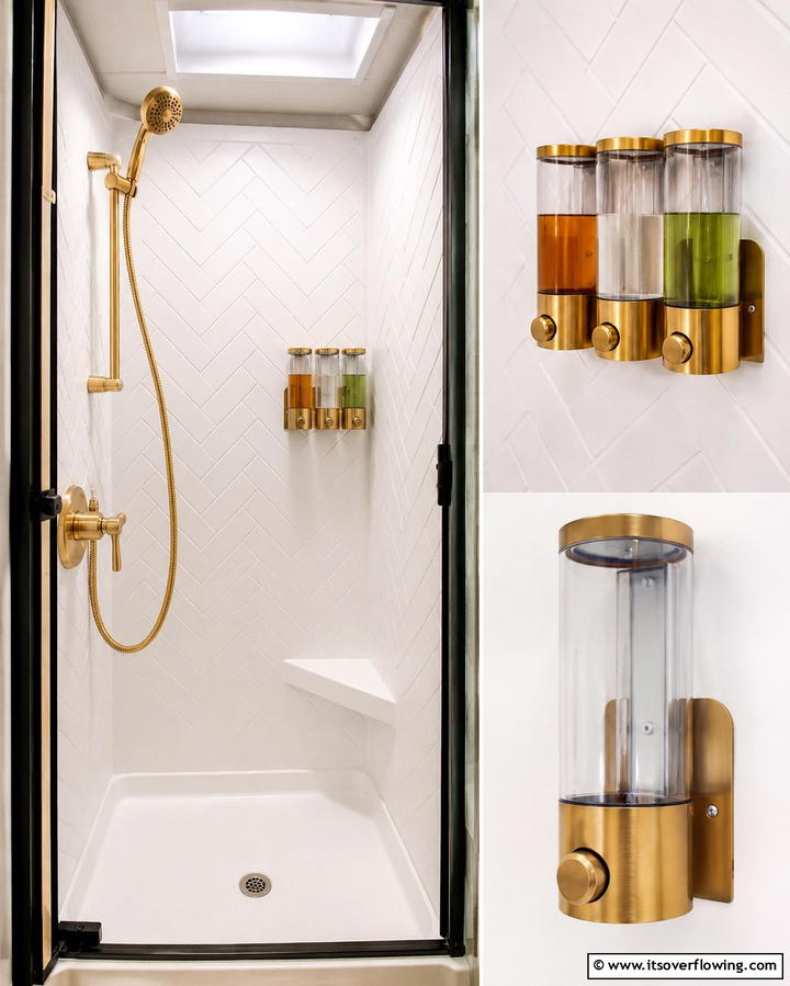 Wall Mounted Soap Dispensers - 25 Small RV Bathroom Ideas for Compact Spaces