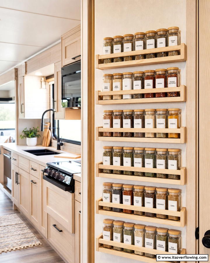 Wall Mounted Spice Racks - 25 Mobile Home Kitchen Ideas for Stylish Living