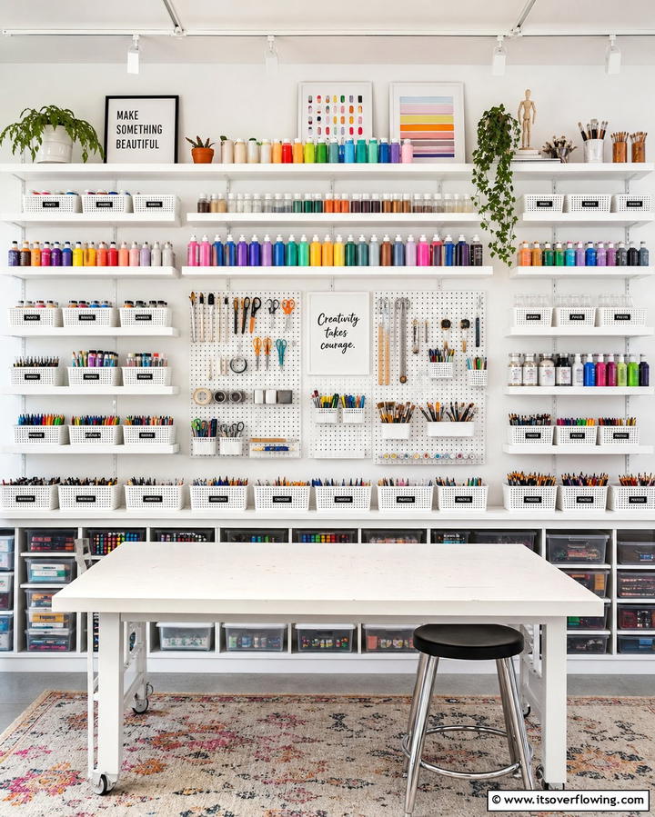 Wall Mounted Storage Solutions - 25 Art Room Ideas for Creative Inspiration