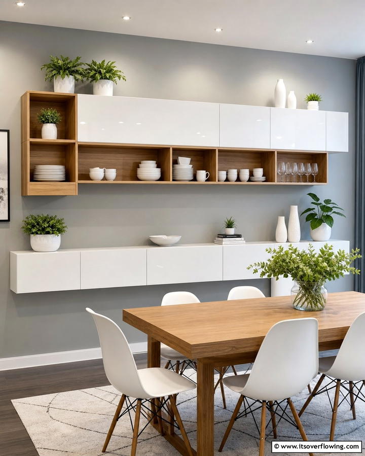Wall Mounted Storage Solutions - 25 Modern Dining Room Ideas for a Stylish Space