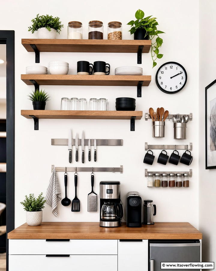 Wall Mounted Storage Solutions - 20 Office Kitchen Ideas to Maximize Your Workspace